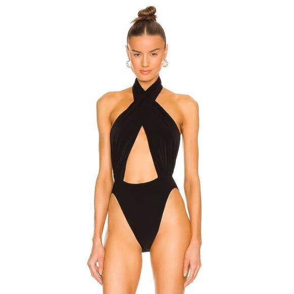 NORMA KAMALI Crossover halterneck bodysuit - Picture 1 of 8